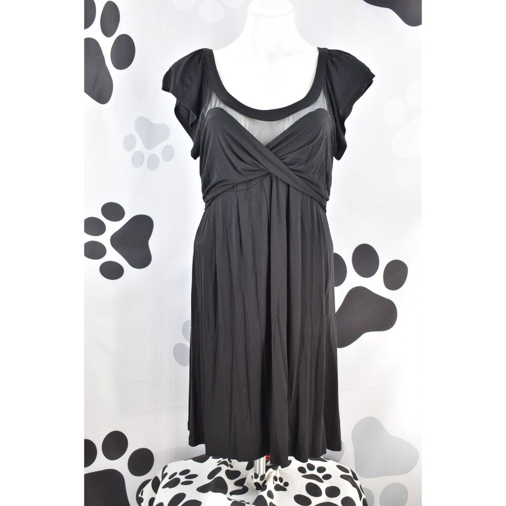Bailey 44 Little Black Dress Twist Front Babydoll Scoop Neck Large Flawed DIY